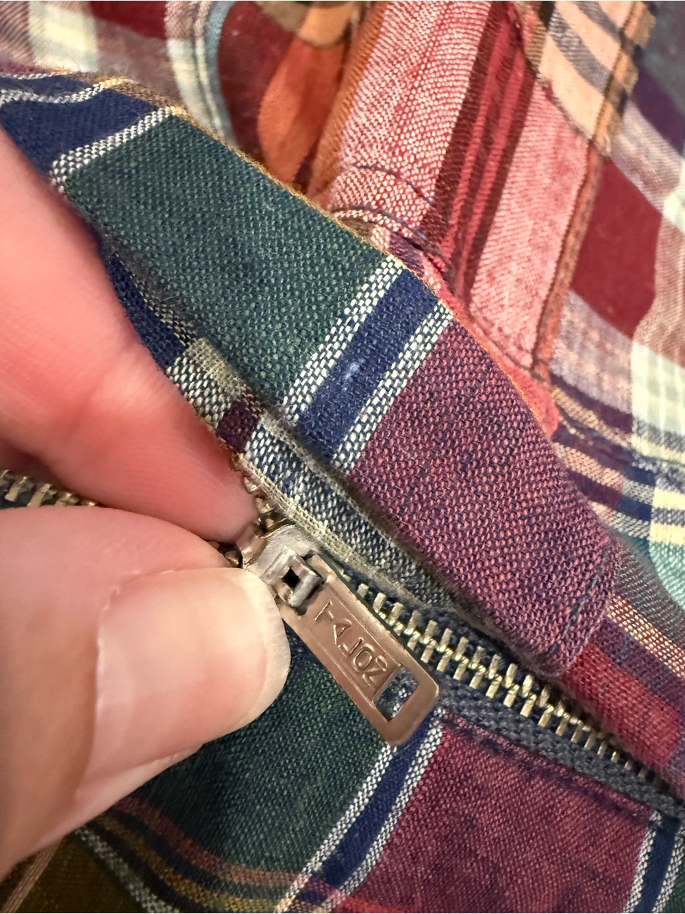 Vintage 1970s Corbin Ltd wedge wood Madras Plaid patchwork go-to-hell golf pants - Picture 2 of 11